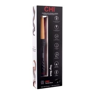 Chi Tourmaline Ceramic Tapered Curling Wand – Onyx Black, New in Box w/ glove